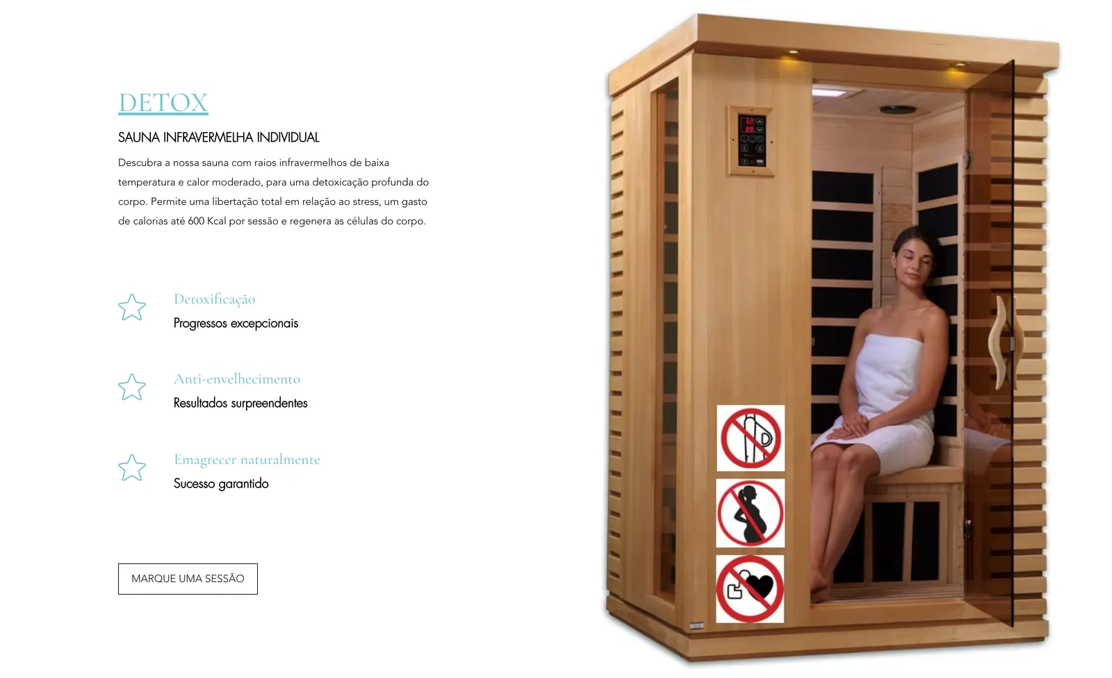 La section détox et sauna infrarouge