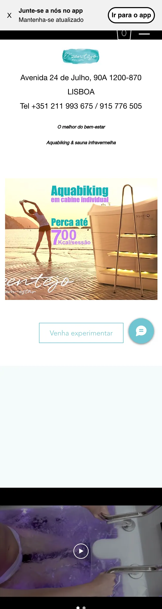 Le haut de page en vue mobile
